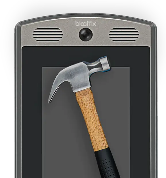 The 7-inch touchscreen of BioAffix Gate Extreme is resistant to impacts