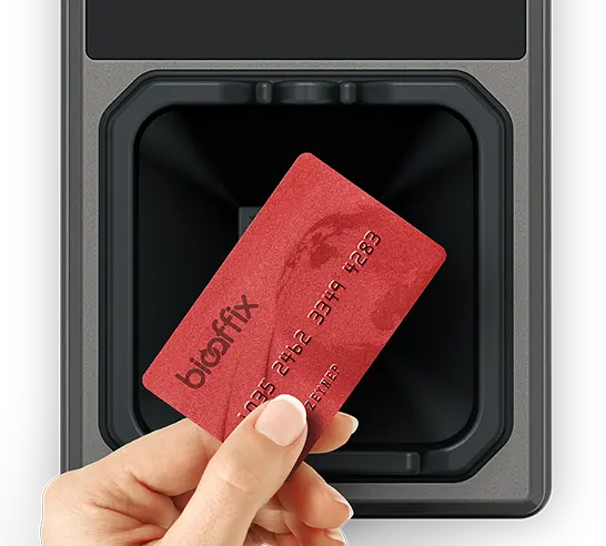 The biometric sensor area on BioAffix Gate Extreme can also read smart cards