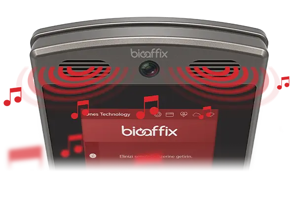 BioAffix Gate Extreme'in 1.5W'luk gücündeki hoparlörleri sayesinde tüm geçiş işlemleri ile ilgili sesli uyarılar vererek yapılmak istenen işlem hakkında bilgi verebilir