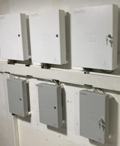 BioAffix Secure I/O V3 is at the bottom of the wall with Gate Power V2 panels above it